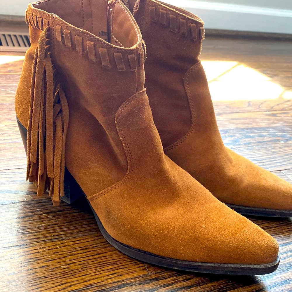 Sam Edelman suede boots with fringe